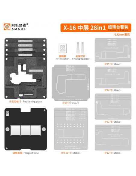 Zestaw sit BGA Amaoe 28w1 iPhone X-16PM