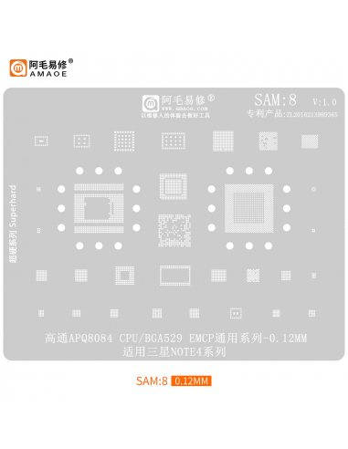 Sito Amaoe SAM:8 – Szablon BGA 0.12mm...